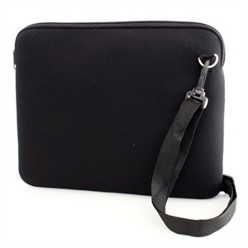 Black neoprene laptop bag with shoulder strap (fits 12 inch laptop) Black neoprene laptop bag with shoulder strap (fits 12 inch laptop)