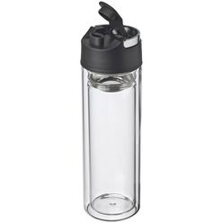 600ml Glass double walled drinking bottle with a sieve and carry loop 600ml Glass double walled drinking bottle with a sieve and carry loop