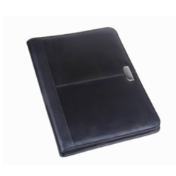 A5 leather folder; banded leather; pen loop holder; document & zip pockets; 2 x card pockets; writing pad included A5 leather folder; banded leather; pen loop holder; document & zip pockets; 2 x card pockets; writing pad included