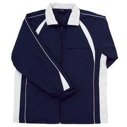 Outer:100% polyester fabric with contrasting micro-fibre panels; Inner: Single jersey lining; full zip front with two zippered pockets; elasticised sleeve cuffs with adjustable velcro flap; zipper acc.... Outer:100% polyester fabric with contrasting micro-fibre panels; Inner: Single jersey lining; full zip front with two zippered pockets; elasticised sleeve cuffs with adjustable velcro flap; zipper acc....