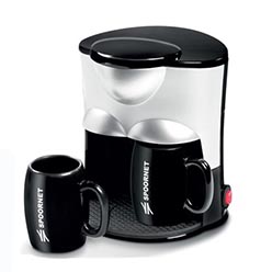 ABS coffee maker; 420-500W; overheat-protection feature; permanent nylon filter; suitable for making coffee & tea; ceramic mug: 0.15L ABS coffee maker; 420-500W; overheat-protection feature; permanent nylon filter; suitable for making coffee & tea; ceramic mug: 0.15L