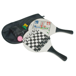Beach bat set: The two wooden rackets can be used as a game board for chess; ludo or just for playing ball. Sipplied with nylon bag Beach bat set: The two wooden rackets can be used as a game board for chess; ludo or just for playing ball. Sipplied with nylon bag