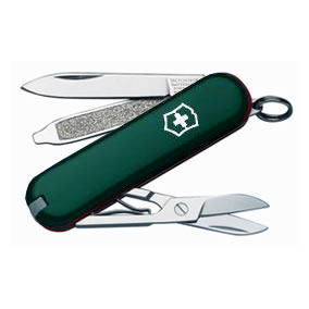 Blade; nail file with screwdriver; scissors; key ring attachment; pressurized ballpoint pen; tweezers or toothpick Blade; nail file with screwdriver; scissors; key ring attachment; pressurized ballpoint pen; tweezers or toothpick