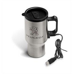 Stainless steel outer; PP liner; power cord plugs into car lighter or USB plug to heat cup contents Stainless steel outer; PP liner; power cord plugs into car lighter or USB plug to heat cup contents