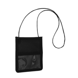 Conference neck pouch; 70D; clear ID window; made in South Africa Conference neck pouch; 70D; clear ID window; made in South Africa