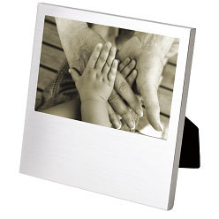 Brushed aluminium Photo Frame with dropped bottom; velvet easel back; holds 15 x 10cm photo Brushed aluminium Photo Frame with dropped bottom; velvet easel back; holds 15 x 10cm photo