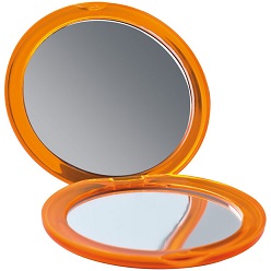 Dual sided foldable plastic mirror in frosted trendy colours Dual sided foldable plastic mirror in frosted trendy colours