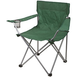 210D Chair with carrying bag with handle; mesh cup holder; armrests; folding steel frame; drawstring closure on carry bag 210D Chair with carrying bag with handle; mesh cup holder; armrests; folding steel frame; drawstring closure on carry bag