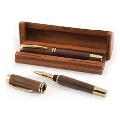 Hand crafted in South Africa from exotic hard woods; metal parts are made from gold titanium Hand crafted in South Africa from exotic hard woods; metal parts are made from gold titanium