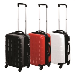 Hard shell trolley on four wheels with a telescopic handle; 2 x zippers and 2 x flexible handles. Features integrated locks Hard shell trolley on four wheels with a telescopic handle; 2 x zippers and 2 x flexible handles. Features integrated locks
