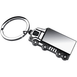 High glass metal key ring in a truck shape High glass metal key ring in a truck shape