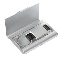 Keychain and Business Card Case Set; Clip Closure; Zinc Alloy Casing; Material on Keychain; Zinc Alloy Body; Split Ring Keychain and Business Card Case Set; Clip Closure; Zinc Alloy Casing; Material on Keychain; Zinc Alloy Body; Split Ring
