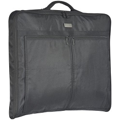 Large suit bag made of robust 1680D nylon. Features a carry handle; two extra outer compartments and a laser plaque Large suit bag made of robust 1680D nylon. Features a carry handle; two extra outer compartments and a laser plaque