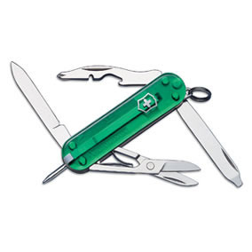 Blade; scissors; nail file with screwdriver; cap filter with magnet; Phillips screwdriver; wire stripper; key ring attachment; pressurized ballpoint pen; tweezers or toothpick Blade; scissors; nail file with screwdriver; cap filter with magnet; Phillips screwdriver; wire stripper; key ring attachment; pressurized ballpoint pen; tweezers or toothpick