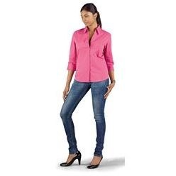 60% cotton; 35% polyester; 5% elastane Ladies ¾ Sleeve shirt with ¾ cuffed sleeves with side slits; slimline placket; tone-on-tone buttons and curved hemline (priced from s) 60% cotton; 35% polyester; 5% elastane Ladies ¾ Sleeve shirt with ¾ cuffed sleeves with side slits; slimline placket; tone-on-tone buttons and curved hemline (priced from s)