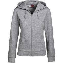 60% cotton and 40% polyester jersey knit Hooded Sweater with full zip; self fabric neck tape; kangaroo pocket; self colour cord in hood (Priced from s) 60% cotton and 40% polyester jersey knit Hooded Sweater with full zip; self fabric neck tape; kangaroo pocket; self colour cord in hood (Priced from s)