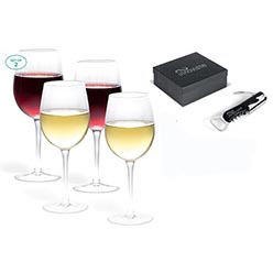 Set of 2 glass; stainless steel & PP waiters' friend; presentation box Set of 2 glass; stainless steel & PP waiters' friend; presentation box