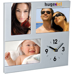 Plastic Wall or desk clock with 3 photo slots Plastic Wall or desk clock with 3 photo slots