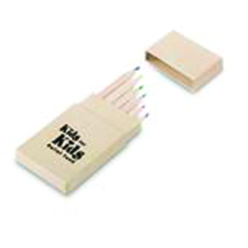 6 Colouring Pencils in a brown kraft paper box 6 Colouring Pencils in a brown kraft paper box