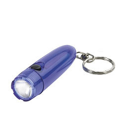 LED light with Push-button on/off on a split ring LED light with Push-button on/off on a split ring