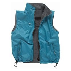 Body Warmer in 100% nylon ripstop fabric on outside; with silver coating inside fabric of 100% polyester fleece; Slazenger embroidery on outside back of collar; foldaway hood in collar; front pockets .... Body Warmer in 100% nylon ripstop fabric on outside; with silver coating inside fabric of 100% polyester fleece; Slazenger embroidery on outside back of collar; foldaway hood in collar; front pockets ....