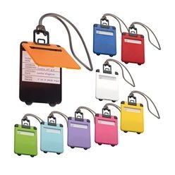 Trendy and colourful Luggage Tags with large branding area; info card under hard colour lid Trendy and colourful Luggage Tags with large branding area; info card under hard colour lid