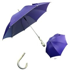 UV Ladies fashion with an auto metal shaft and silver coloured plastic handle UV Ladies fashion with an auto metal shaft and silver coloured plastic handle