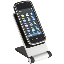 Universal plastic phone holder with non-skid surface - folds flat Universal plastic phone holder with non-skid surface - folds flat