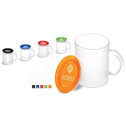 Mug: glass; Lid: LDPE Mug: glass; Lid: LDPE