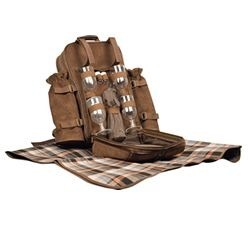 Willow Picnic Basket for 2; includes a cooler compartment; 2 porcelain plates; wine classes; forks; knives; spoons Willow Picnic Basket for 2; includes a cooler compartment; 2 porcelain plates; wine classes; forks; knives; spoons