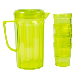 A 1.25L Tulip jug & 200ml tulip tumbler that is available in various colours that can be customised with Pad printing with your logo and other methods.