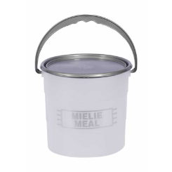 "Contour Plastic 10itre bucket with lid, printed ""Mielie Meal"""