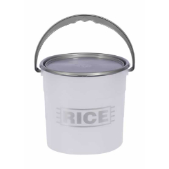 "Contour Plastic 10itre bucket with lid, printed ""Rice"""