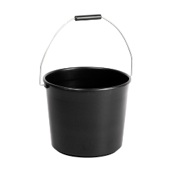 Plastic 10itre Builders Bucket with Metal Carry Handle and plastic grip