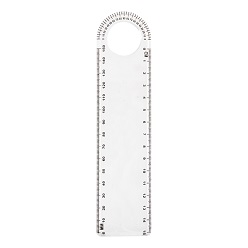 15cm Plastic transparent ruler, magnifying glass and protractor