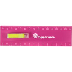 15cm Jumbo Ruler with sticky notes, material: plastic