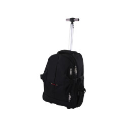 Includes: Main Zip Compartment with Inner Computer Pouch, Velcro Side Strips to prevent items falling out, 2 x Front Zip Compartments, 2 x Inner Mesh Pockets, 2 x Side Pockets, Back Zip Compartment with Velcro Strip for Wheel Cover, Top Material Handle and Retractable Steel Handle