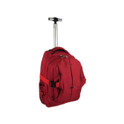 Includes: Main Zip Compartment with Inner Computer Pouch, Velcro Side Strips to prevent items falling out, 2 x Front Zip Compartments, 2 x Inner Mesh Pockets, 2 x Side Pockets, Back Zip Compartment with Velcro Strip for Wheel Cover, Top Material Handle and Retractable Steel Handle