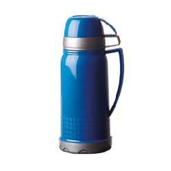 1L Plastic Flask with PP outer, carry handle and double cups, BPA free