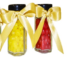 2 Colour jelly bean hamper includes 2 x bottles filled with jelly beans