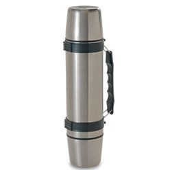 Thermos including 2 cups (top and bottom) and a carry handle