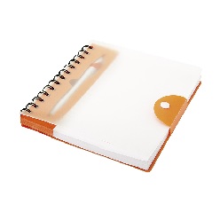 2 Tone Snap Cover Notebook and Matching Pen, Nestling pen holder, 100 lined pages, Spiral Junior notepad