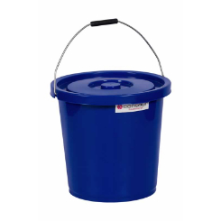 20 ? Plastic WIRE BUCKET with lid and metal carry handle