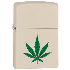 Zippo lighter with the weed leaf inprint