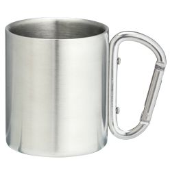 220ml Double Wall Stainless steel Mug with carabiner clip handle