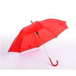 23 inch Plastic handle umbrella, auto open, 190T polyester/nylon material, steel shaft, matching colour hooked plastic handle