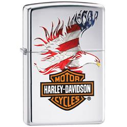 Zippo lighter with the 250 Harley American Flag imprint
