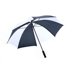 29 inch Steel golf umbrella, manual open, 190T polyester material, double ribbed (steel), black zinc coated steel shaft, EVA sponge handle