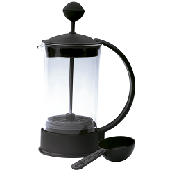 3 Cup Coffee Plunger, Stainless Steel Plunger with Micromesh filter, Durable plastic Handle and frame, Dishwasher and Microwave safe, Heat Resistant Glass Beaker, 400ml Capacity