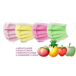 3 ply masks, fruity flavoured, 4 flavours available, ear loop